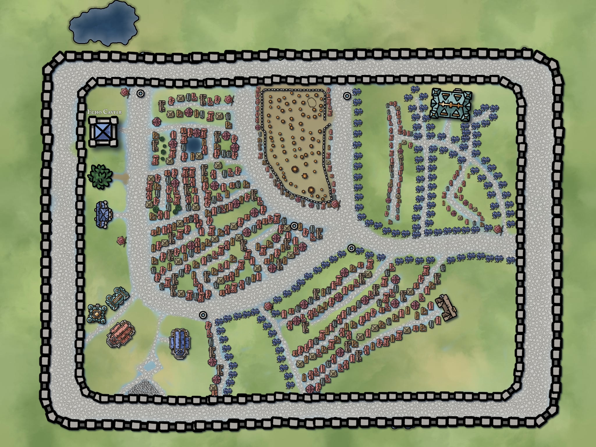 Illustrated city map of Echocondria